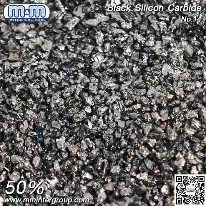 Black Silicon Carbide - ผงซิลิก้าคาร์ไบด์สีดำ คมและแข็งที่สุดในกลุ่มของทรายพ่นทุกชนิด มีลักษณะแหลม, แข็ง และคม พ่นผิวได้รวดเร็วกว่าทรายชนิดอื่นๆ