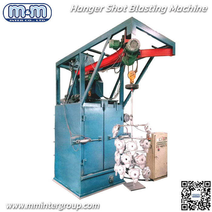 Hanger Shot Blasting Machine เครื่องพ่นทรายแบบตะขอ, แบบแขวน ตู้ยิงยิงเป็นแบบอัตโนมัติเต็มรูปแบบ- ปิดสนิททั้งเครื่อง ป้องกันสนิมและฝุ่นฟุ้งกระจาย